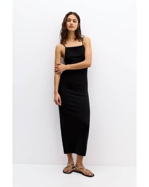 Pull&Bear Strappy Midi Dress - Black