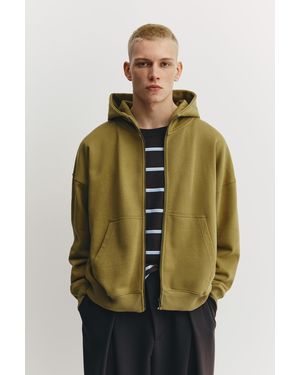 Pull&Bear Boxy Zip-Up Hoody - Green