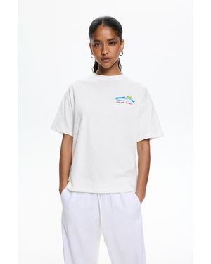 Pull&Bear Sardine Graphic T-Shirt - White