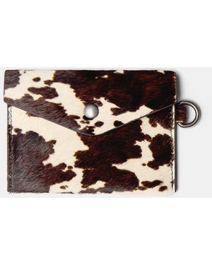 Pull&Bear Animal Print Leather Card Holder - Black