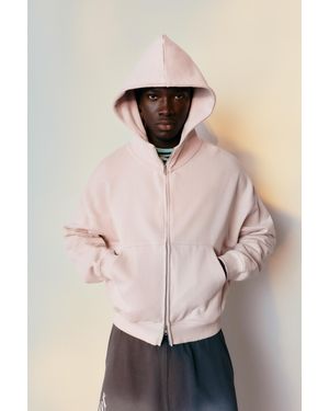 Pull&Bear Oversize Zip-Up Hoodie - Natural