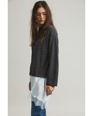 Pull&Bear Fine Lace Combined Jumper - Black