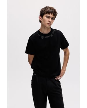 Pull&Bear Oscar Ouyang Stud T-Shirt - Black