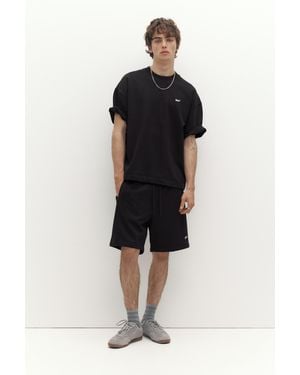 Pull&Bear Bermuda Jogger Mit Logo - Schwarz