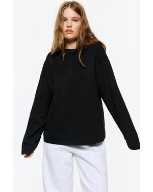 Pull&Bear Oversize Long Sleeve T-Shirt - Black