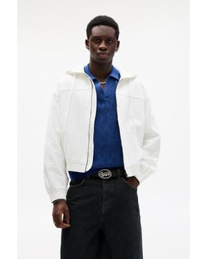 Pull&Bear Stwd Hooded Cotton Jacket - Blue
