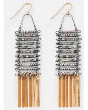 Pull&Bear Beaded Dangle Earrings - Metallic