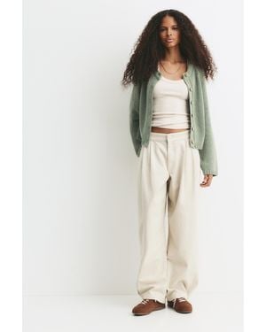 Pull&Bear Raglan Sleeve Cardigan - Natural