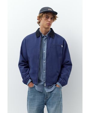 Pull&Bear Jacket With Contrast Collar - Blue