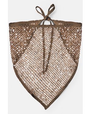 Pull&Bear Sequin Mesh Scarf - White