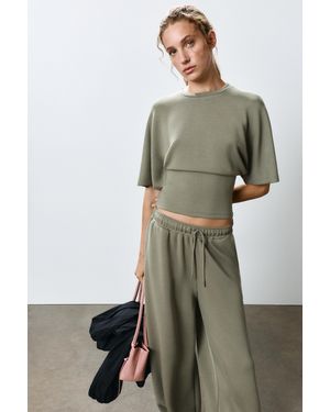 Pull&Bear Soft-Touch Boxy-Fit T-Shirt - Green