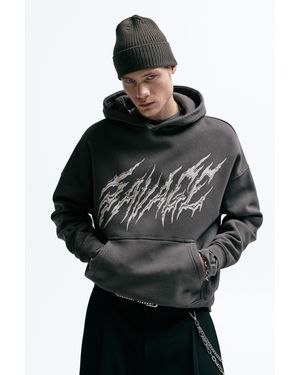 Pull&Bear 21 Savage Hood Hoodie - Black