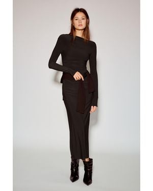 Pull&Bear Soft Draped Midi Dress - Black