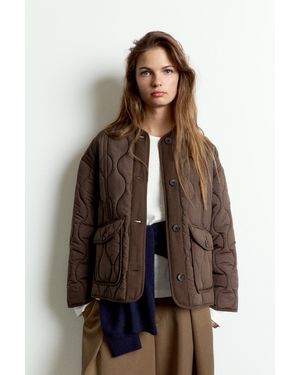 Pull&Bear Puffer Jacket With Pockets - Blue
