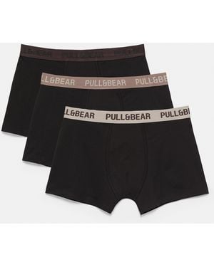 Pull&Bear 3Er-Pack Boxershorts - Schwarz