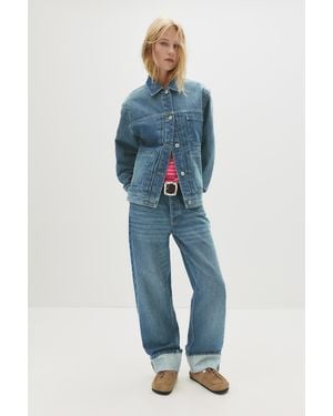 Pull&Bear Selvedge Straight-Leg Jeans - Blue