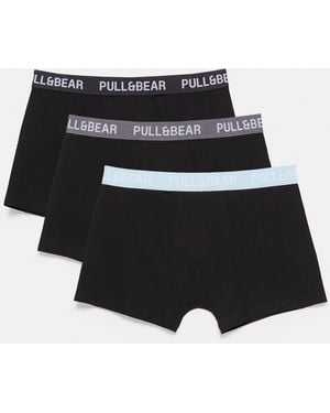 Pull&Bear Pack Of 3 Boxers - Black