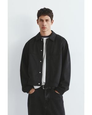 Pull&Bear Textured Jacket - Grey