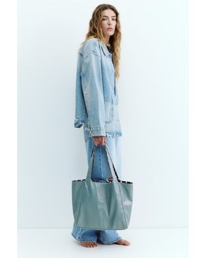 Pull&Bear Polka Dot Shopper Bag - Blue