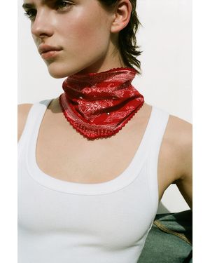 Pull&Bear Studded Bandanna Scarf - Red