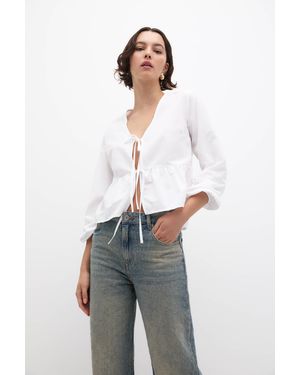 Pull&Bear Blouse With Ties - White