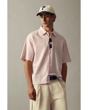 Pull&Bear Short Sleeve Check Shirt - Natural