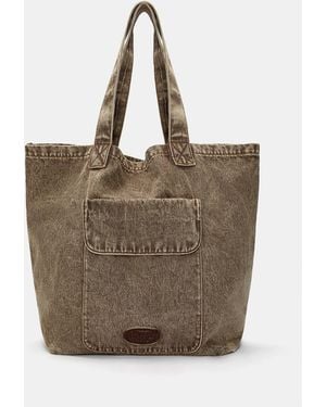 Pull&Bear Stwd Denim-Shopper - Natur