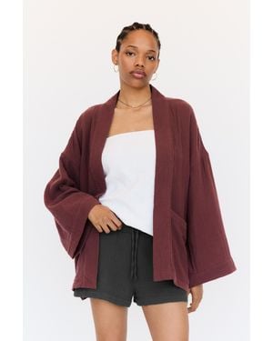 Pull&Bear Flowing Kimono Jacket - Red