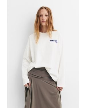 Pull&Bear Long Sleeve Ramen T-Shirt - White
