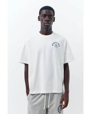 Pull&Bear Short Sleeve T-Shirt With Graphic - White