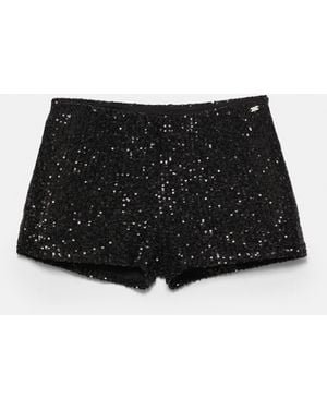 Pull&Bear Shorts Mit Pailletten - Schwarz