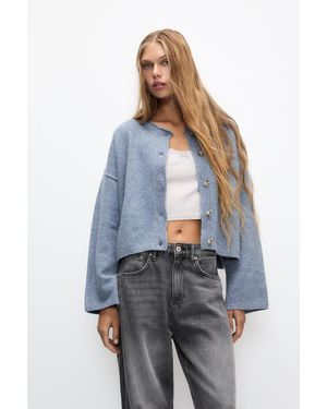 Pull&Bear Cardigan Mit Knöpfen - Blau