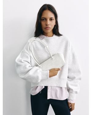 Pull&Bear Schultertasche Mit Struktur - Weiß