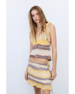 Pull&Bear Minirock Im Lockeren Strickmuster Mit Space-Dye-Effekt - Grau