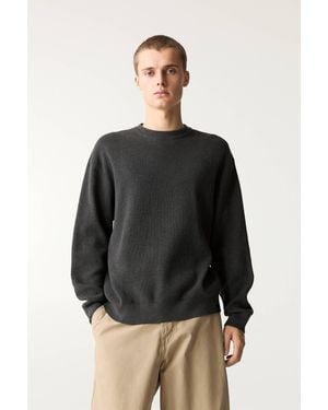 Pull&Bear Waffle-Knit Jumper - Black