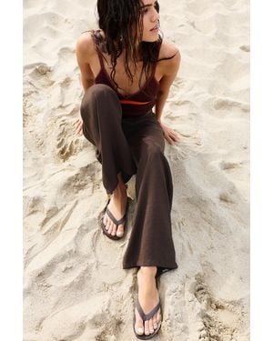 Pull&Bear Flache Sandalen - Grau