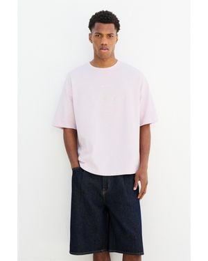 Pull&Bear Relaxed Williamsburg Graphic T-Shirt - Pink