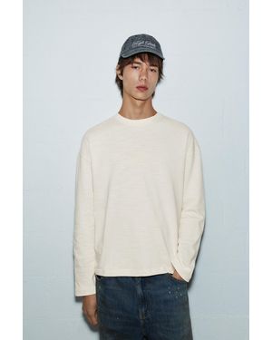 Pull&Bear Stwd Long Sleeve T-Shirt - White