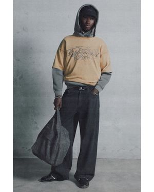 Pull&Bear Stwd Denim Shopper Bag - Grey