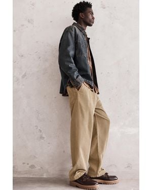 Pull&Bear Corduroy Baggy Joggers - Blue