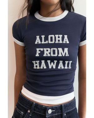 Pull&Bear Lilo & Stitch Regular Fit T-Shirt - Blue