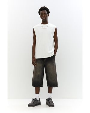 Pull&Bear Super Baggy Stwd Jorts - White
