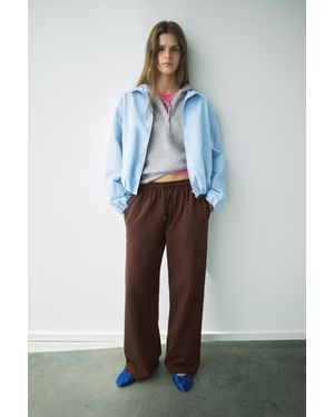Pull&Bear Wide-Leg Jogger Trousers - Brown