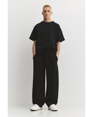 Pull&Bear Balloon Interlock Tracksuit Trousers - Black