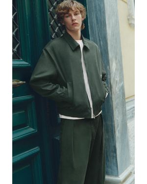 Pull&Bear Embroidered Jacket - Green
