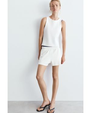Pull&Bear Soft-Touch Sports Shorts - White