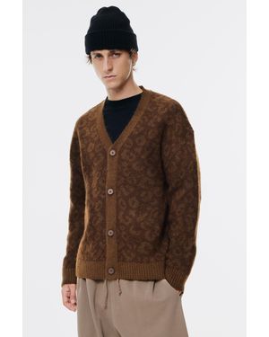 Pull&Bear Leopard Animal Print Cardigan - Brown