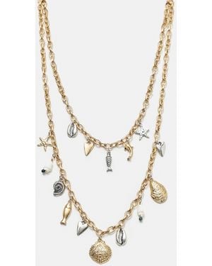Pull&Bear 2-Pack Of Pendant Necklaces - White