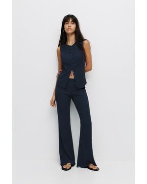 Pull&Bear Schlaghose Aus Musselin - Blau