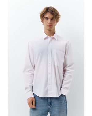 Pull&Bear Striped Long Sleeve Shirt - White